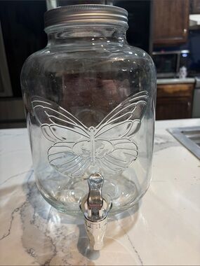 Dolly Parton Beverage Dispenser with Butterfly Motif - Clear collection